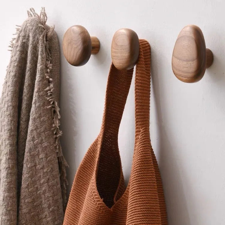 Black Walnut Wood Wall Hooks – Coat, Bag & Key Hanger Wall Mounted Hooks Babs