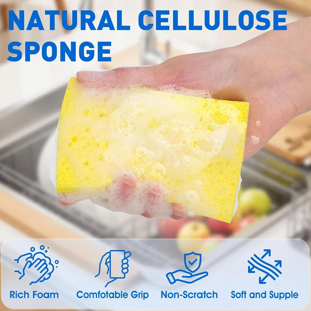 Compressed Cellulose Pop-Up Sponges – Non-Scratch Kitchen Scrub Kitchen Scrub Sponge Babs