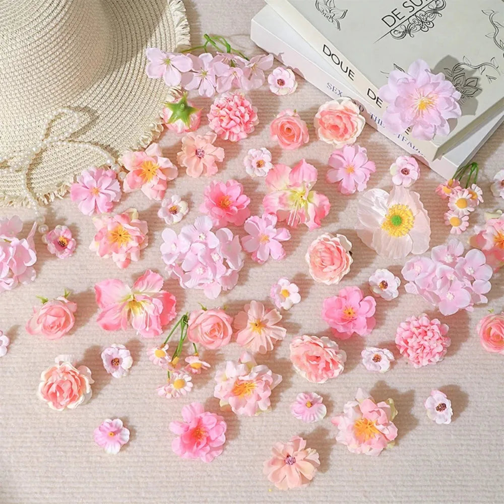 Silk Artificial Rose & Daisy Flower Heads – 20/50 Pcs DIY Decor Artificial Flower Heads Babs
