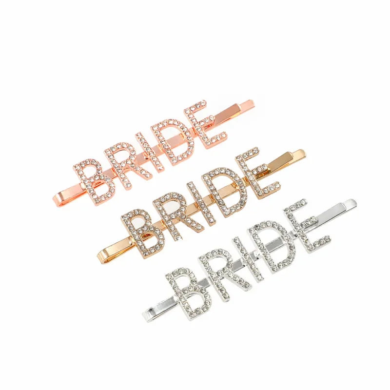 10pcs Rhinestone Letter Hair Clips – Bridal & Party Hairpins Rhinestone Hair Clips Babs