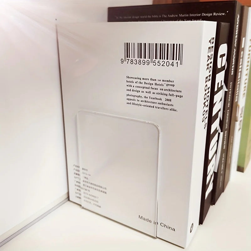 Acrylic Bookend Stand – Desktop Bookshelf & Storage Rack Acrylic Bookend Stand Babs