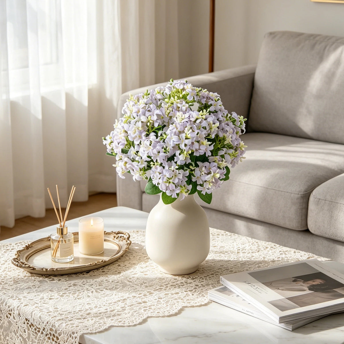Silk Hyacinth Artificial Flowers – Wedding & Home Décor Bouquet Artificial Flower Bouquet Babs