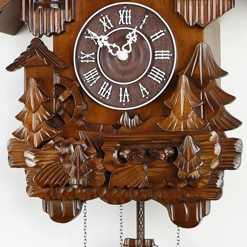 Vintage Wood Cuckoo Wall Clock | Pendulum Quartz Decor Cuckoo Wall Clock Babs