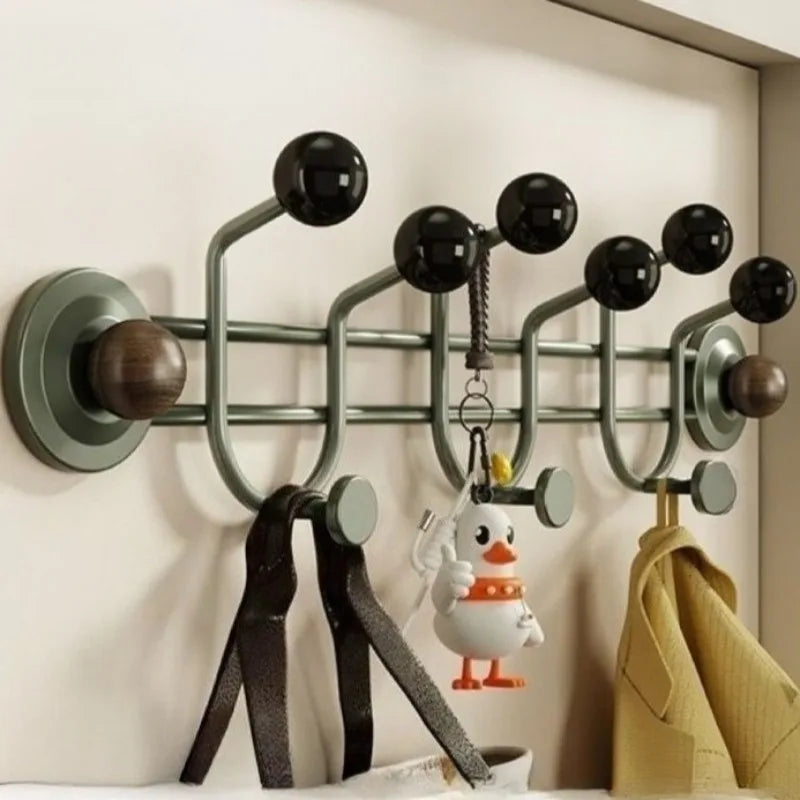 Modern Suction Cup Coat Rack – 5-Hook Nordic Wall Organizer Wall Coat Rack Babs Green B