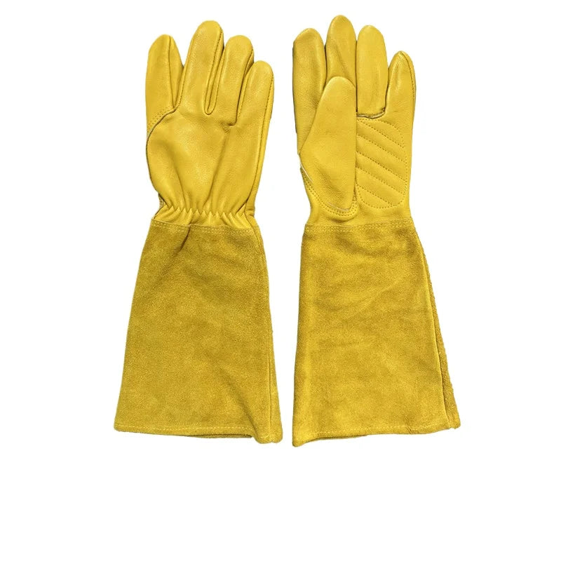 Thorn Proof Leather Gardening Gloves – Waterproof, Elbow Length Gardening Gloves Babs Yellow