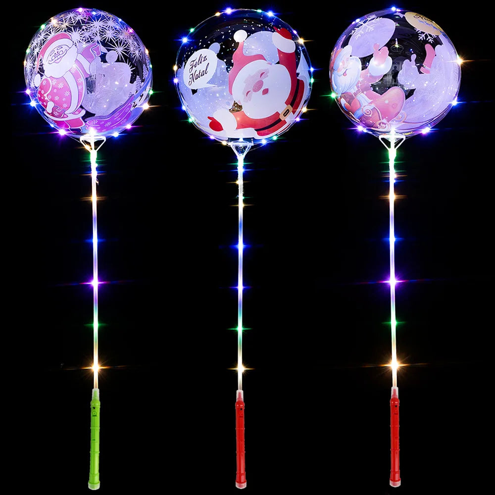 Christmas LED BoBo Balloons Set – Flashing Handle & 70cm Stick LED Party Balloons Babs