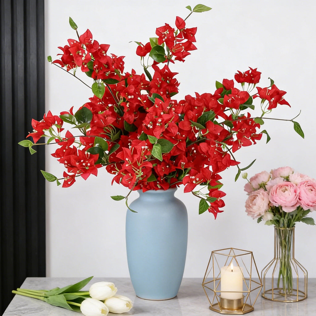 5Pcs Artificial Silk Rose Bouquets for Wedding & Home Decor Artificial Flower Bouquet Babs