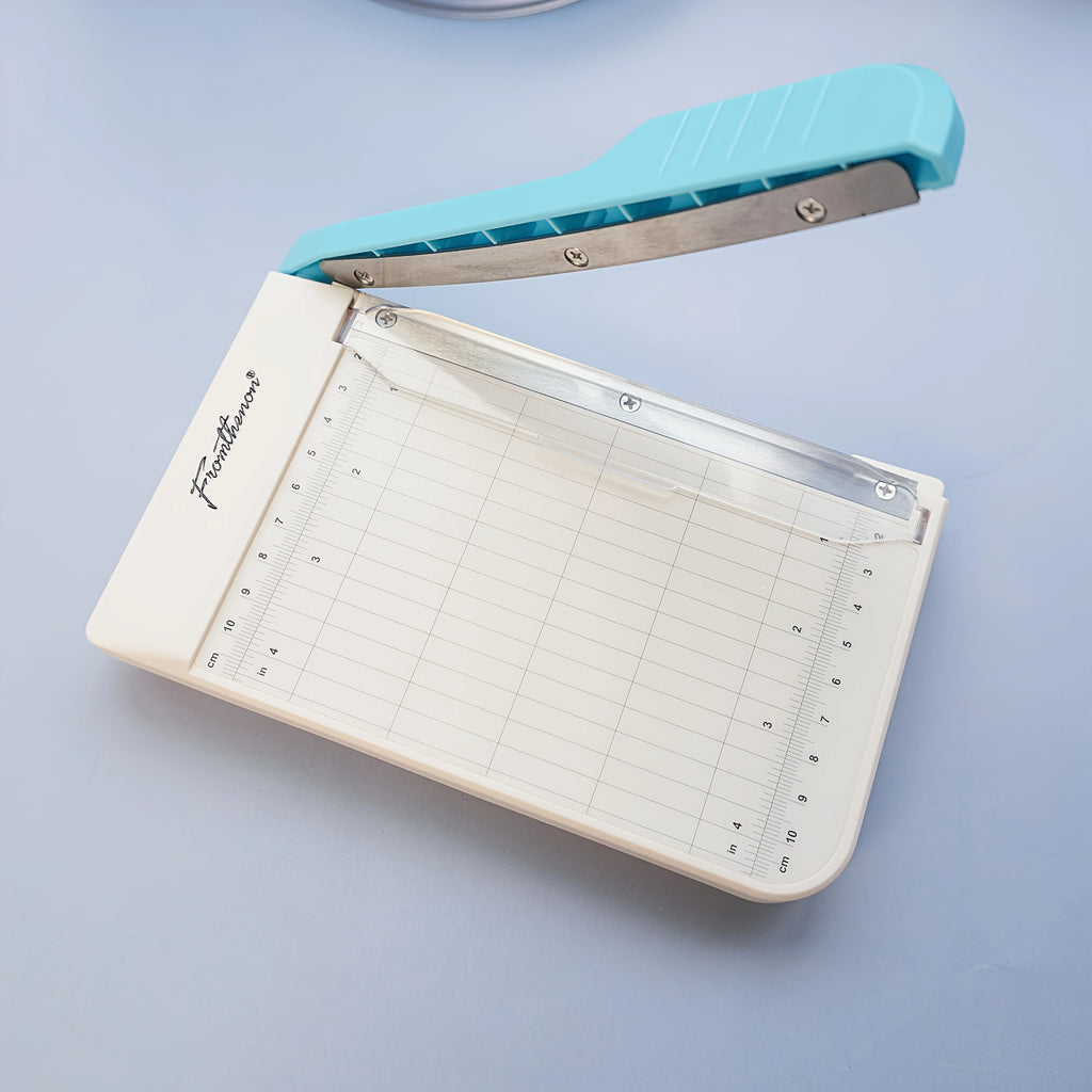 Mini Paper Trimmer – Portable Photo Cutter with Grid Ruler Paper Trimmer Babs SKY BLUE