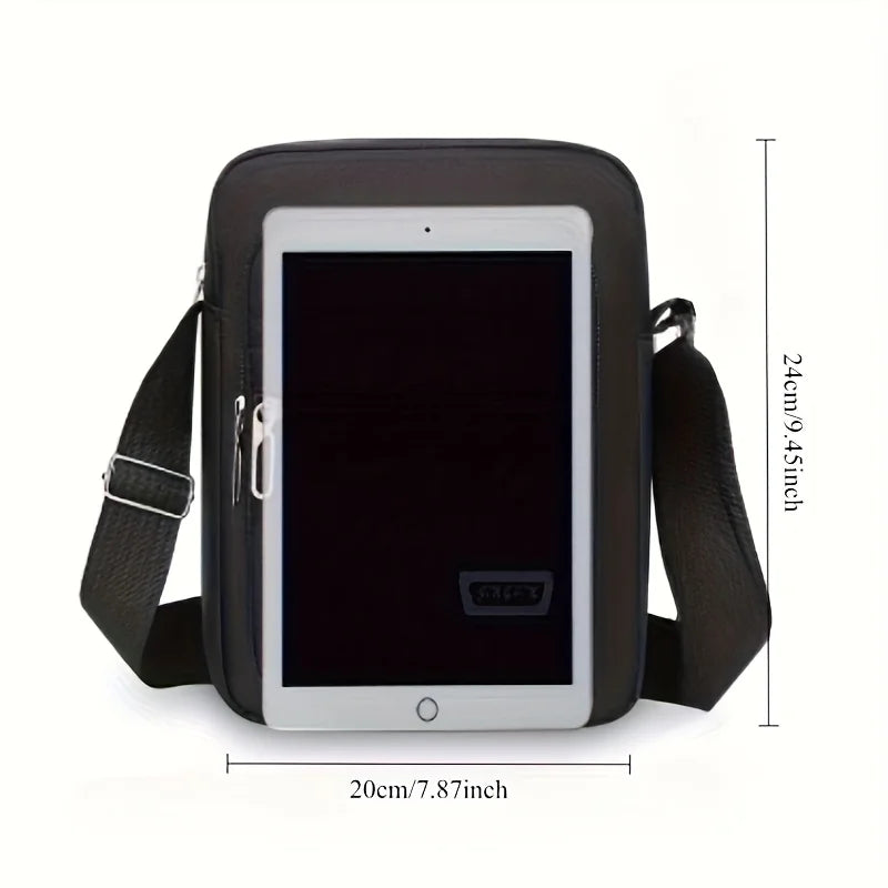 Black Oxford Crossbody Bag – Unisex Large Capacity Multi-Pocket Crossbody Shoulder Bag Babs