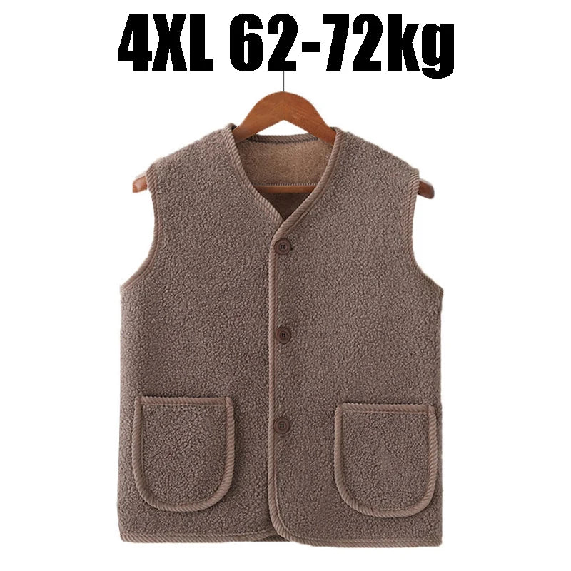 Women's Fleece Vest – Warm Plush-Lined Sleeveless Jacket Plus Size Fleece Vest Babs One Size Light Coffee-4XL