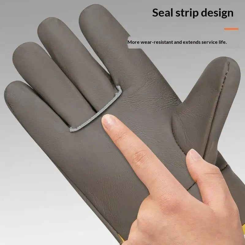HUXUAN Leather Welding Work Gloves – Spark & Abrasion Resistant Leather Work Gloves Babs