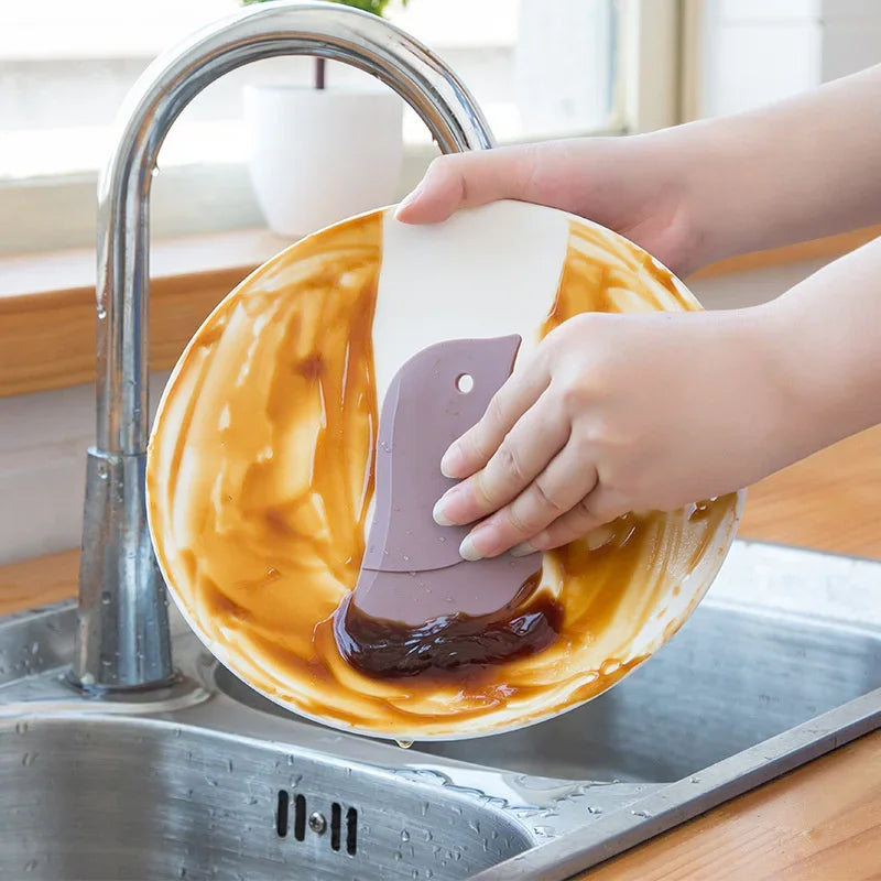 Silicone Kitchen Scraper – Non-Scratch Grease & Oil Cleaner Kitchen Cleaning Scraper Babs