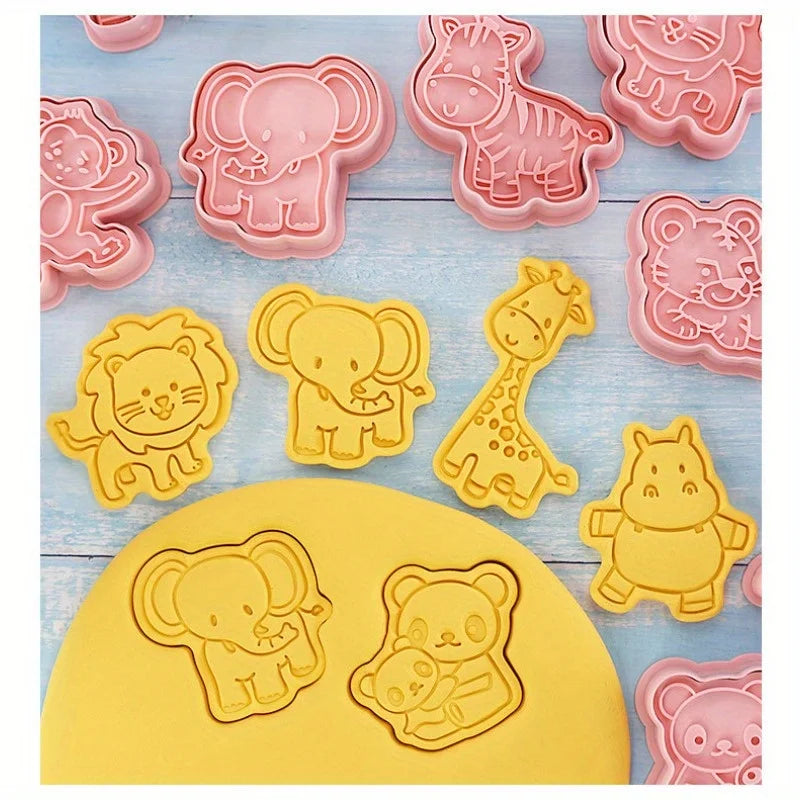 8-Piece Jungle Safari Animal Cookie Cutter Set | Baking Molds Cookie Cutter Set Babs