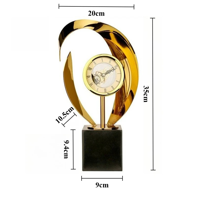 Luxury Metal Sculpture Table Clock – Geometric Home Decor Decorative Table Clock Babs Clock Ornament