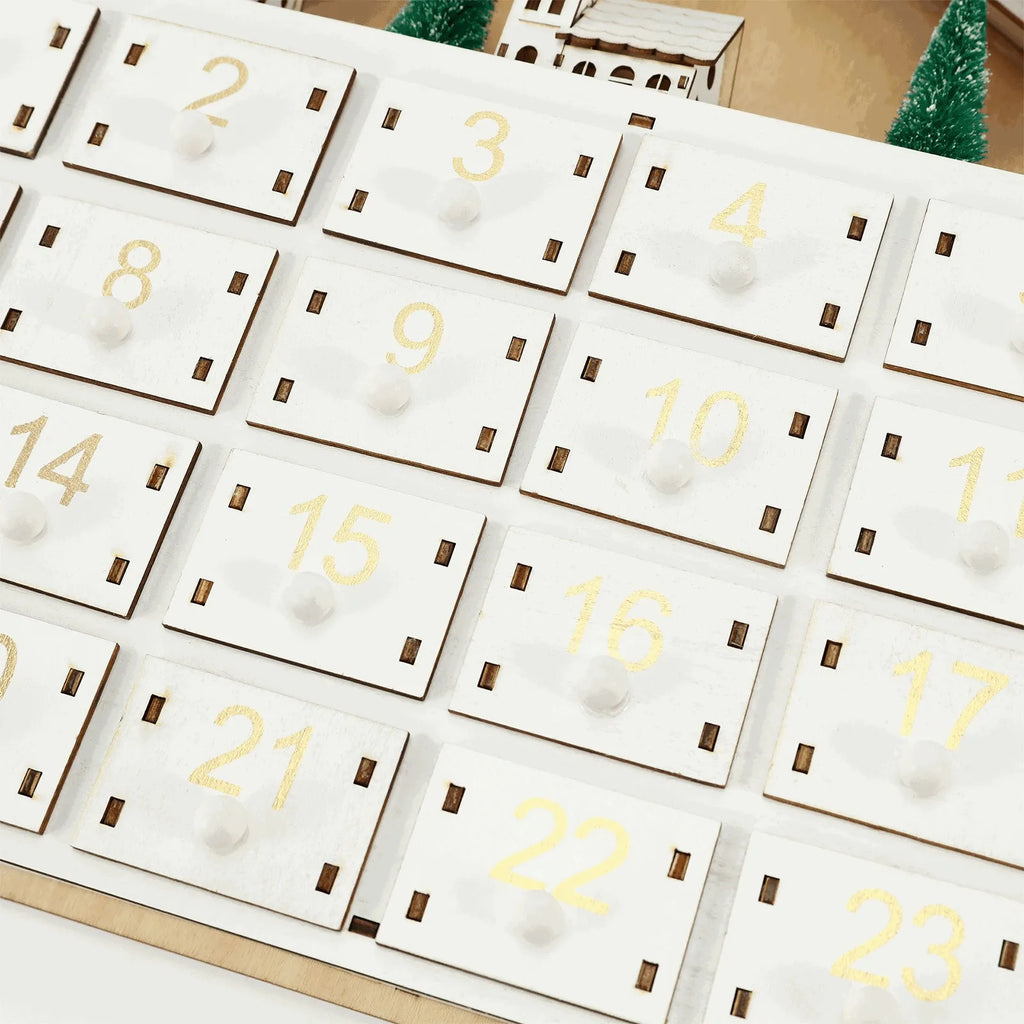 Wooden LED Advent Calendar – 24-Day Christmas Countdown Decor Advent Calendar Decor Babs