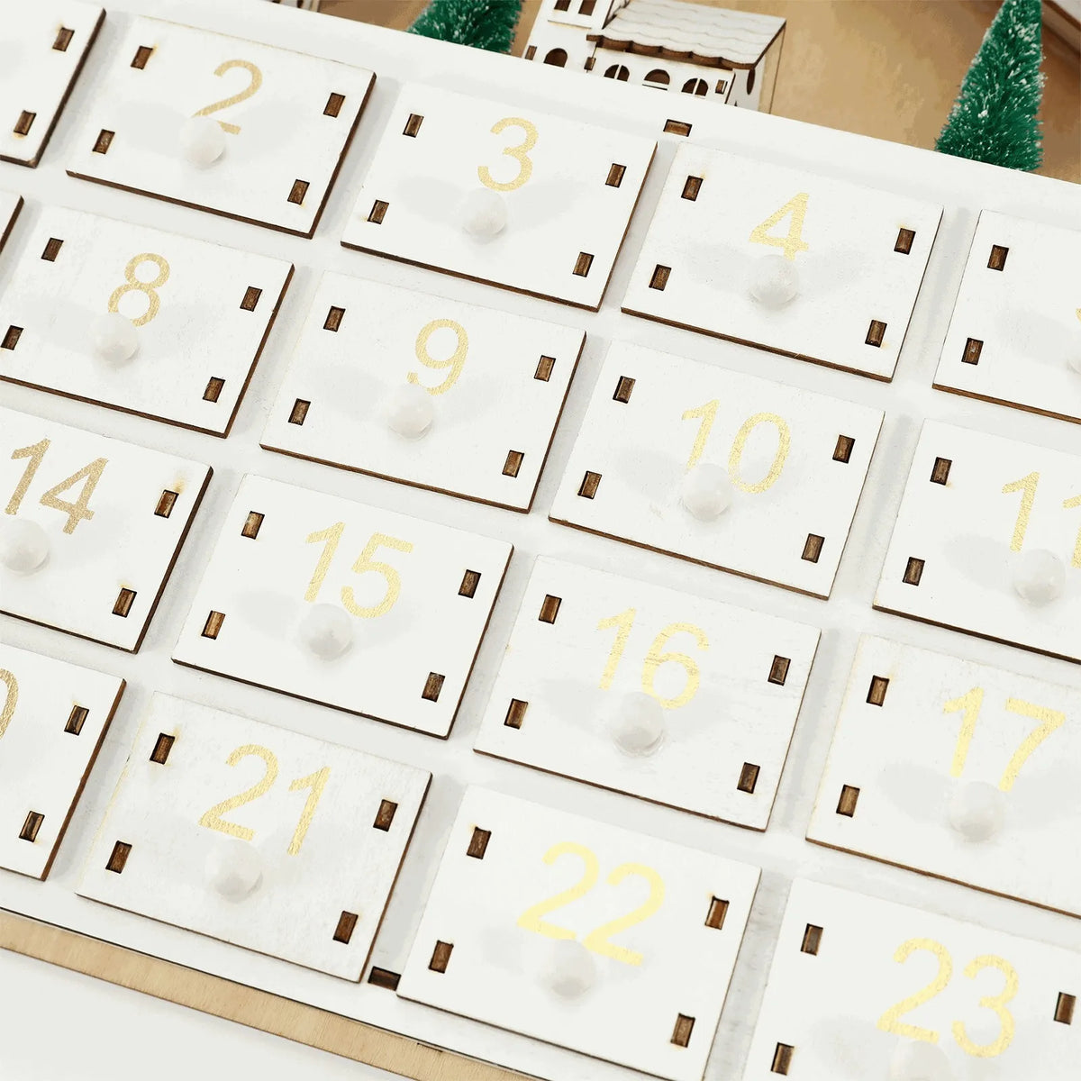 Wooden LED Advent Calendar – 24-Day Christmas Countdown Decor Advent Calendar Decor Babs