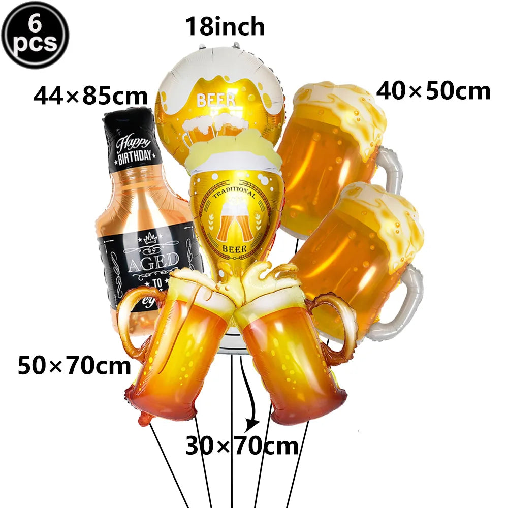 Summer Drink Foil Balloons – Beer, Wine & Cocktail Party Decor
