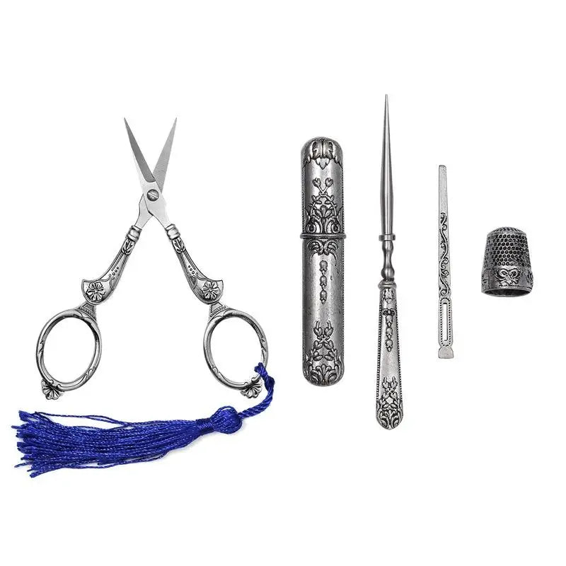 Vintage Tailor Scissors 5pc Set – Retro Embroidery Shears Craft Scissors Set Babs