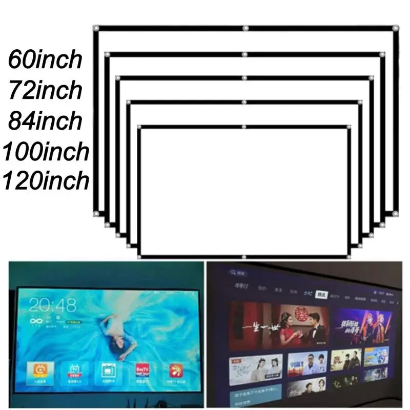 Anti-Light Projector Screen Curtain 60–120" | 16:9 Widescreen Projector Screen Babs