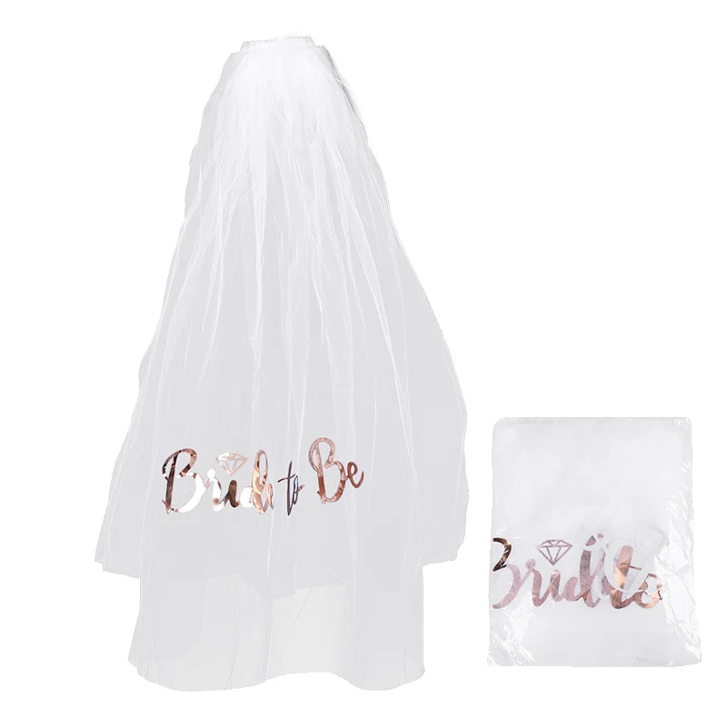 Bride To Be White Veil with Comb | Bachelorette Party Accessory Bridal Veil Accessory Babs
