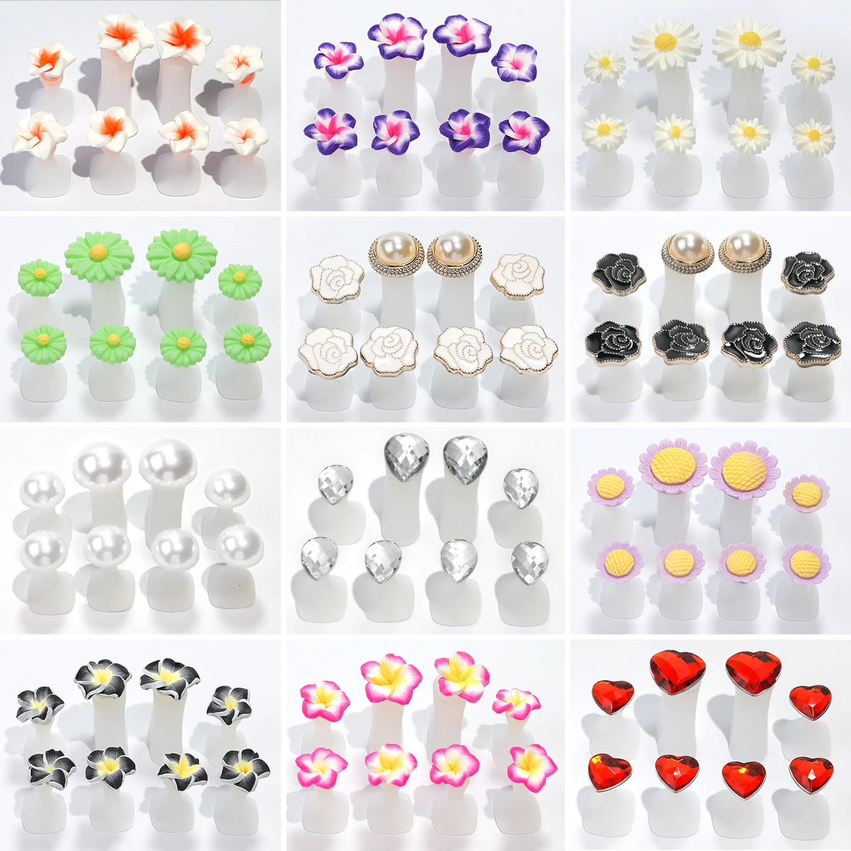 8-Piece Silicone Daisy Flower Toe Separators for Nail Art Toe Separator Babs