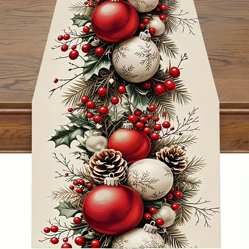 Christmas Table Runner – Festive Polyester Holiday Table Decor Holiday Table Runner Babs