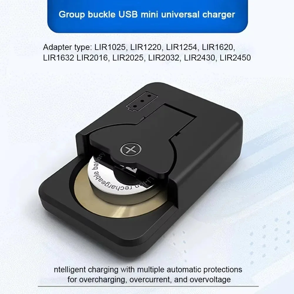 Portable LIR Button Battery Charger USB-C with LED Indicator Button Battery Charger Babs
