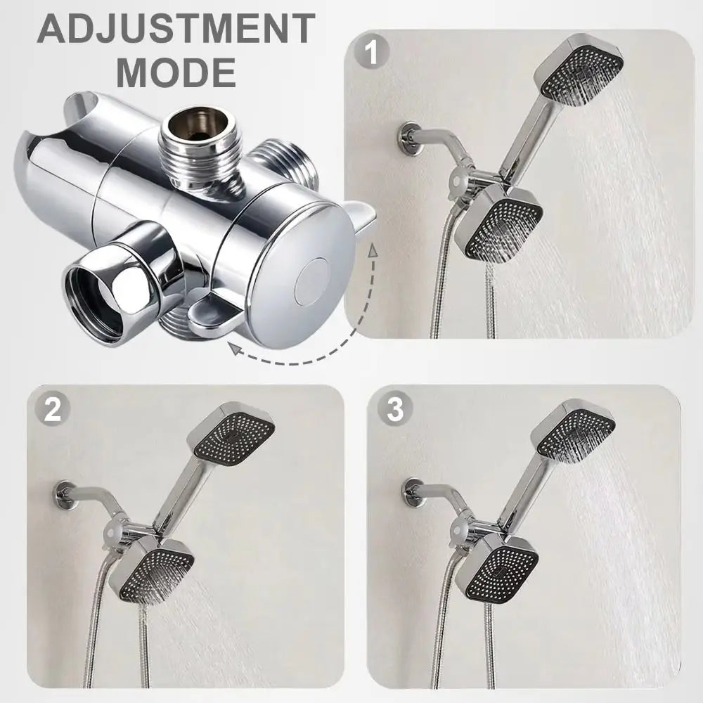 Square Handheld Shower Set with Hose, Bracket & 3-Way Diverter Handheld Shower Set Babs