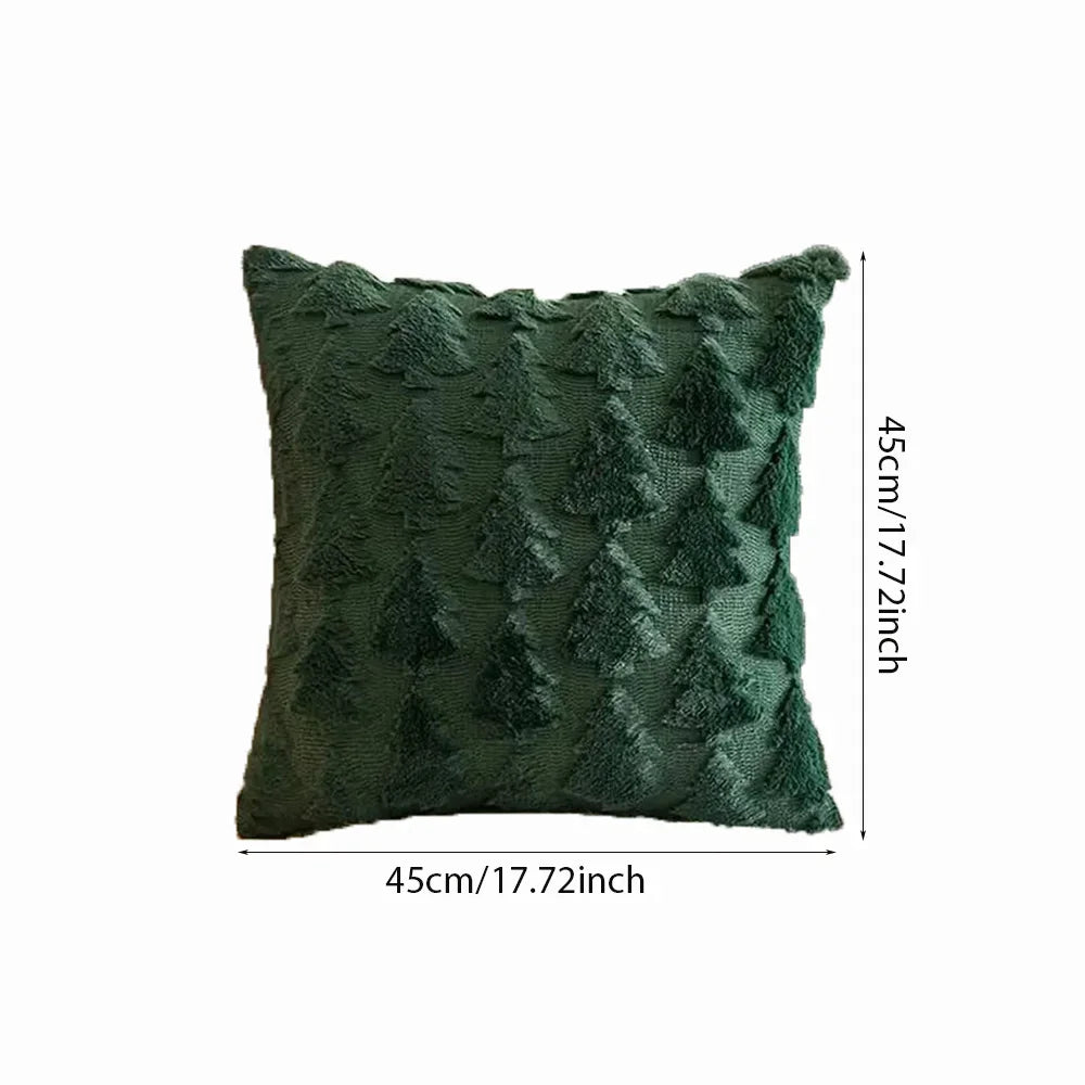 Christmas Tree Pillow Cases 45x45cm | Festive Sofa Cushion Covers Decorative Pillow Cases Babs