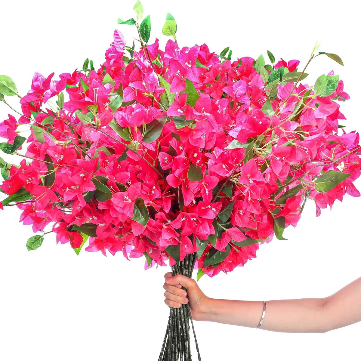 Artificial Silk Rose Bouquet – Wedding & Home Decor, 80cm Artificial Flower Bouquet Babs Rose Red 1 pc