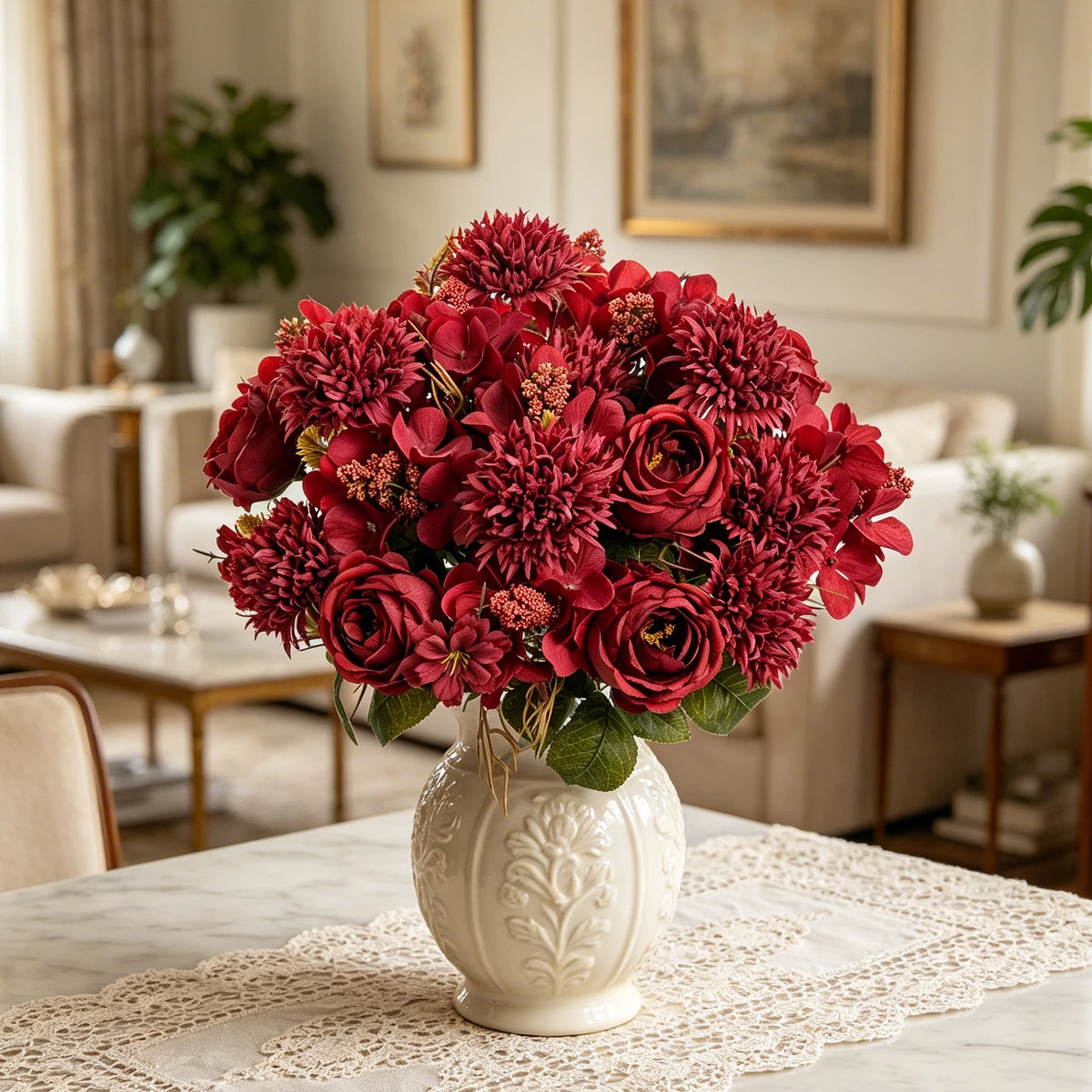 Silk Rose & Peony Artificial Bouquet – Wedding & Home Décor Artificial Flower Bouquet Babs