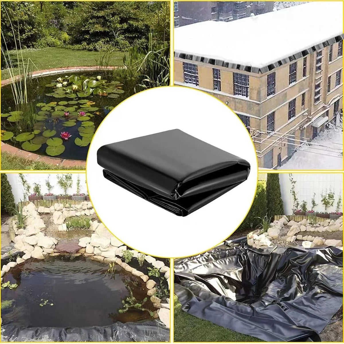 Fish Pond Liner Waterproof Geomembrane 1.2×2.1m – Black Pond Liner Babs