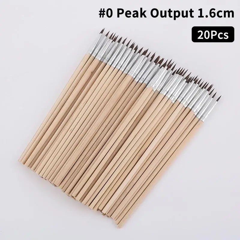 20Pcs Artist Paint Brush Set – Nylon Hook Line Pens for Art Artist Paint Brush Set Babs 3 wood