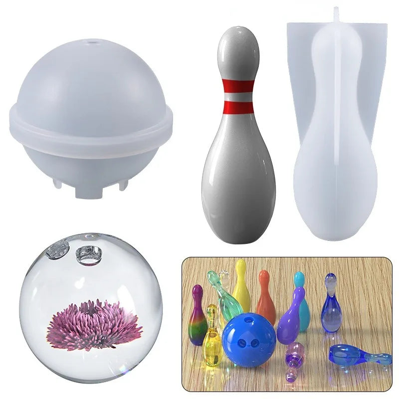DIY Crystal Epoxy Resin Silicone Mold – Bowling & Jewelry Resin Craft Mold Babs