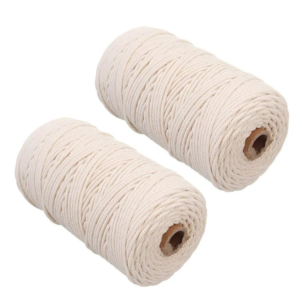 Macrame Cotton Rope 2mm 200M Natural DIY Cord – 2 Pack Macrame Craft Cord Babs