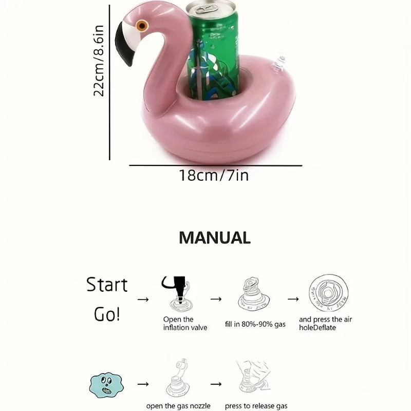 Rose Gold Flamingo Inflatable Coaster | Pool & Beach Party Inflatable Pool Coaster Babs
