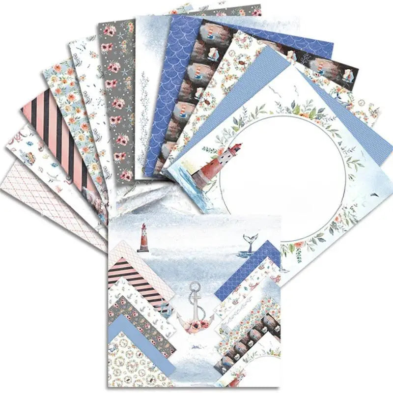 24-Sheet Ocean Scrapbooking Paper Pad – Origami & Card Making Scrapbooking Paper Pad Babs