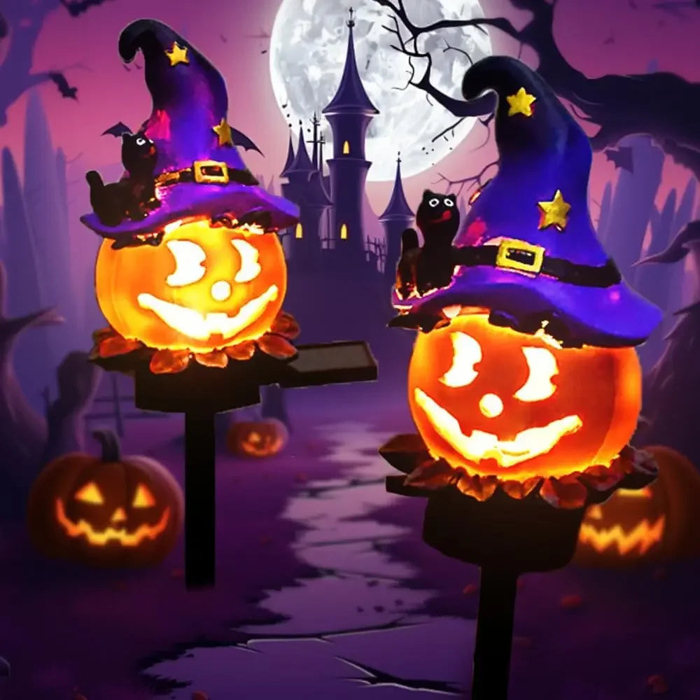 Solar Halloween Garden Stake Lights – Pumpkin Ghost Design Solar Garden Stake Light Babs
