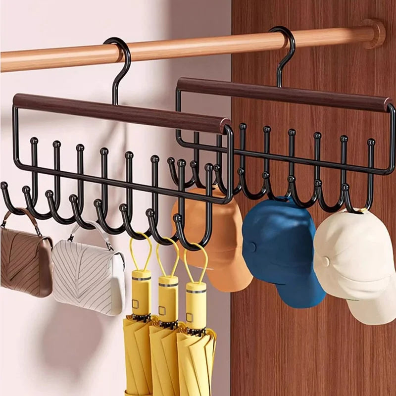 Wall-Mounted Metal Coat Rack with 8 Hooks & Storage Shelf Wall-Mounted Coat Rack Babs