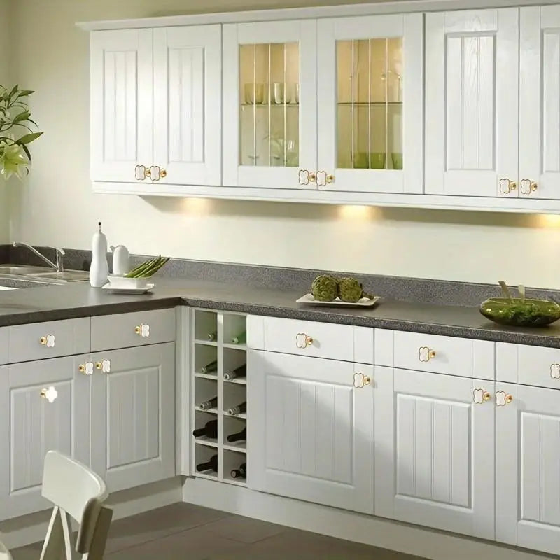 4-Pack Four Leaf Clover Cabinet Drawer Pull Handles – Zinc Alloy Cabinet Drawer Pulls Babs