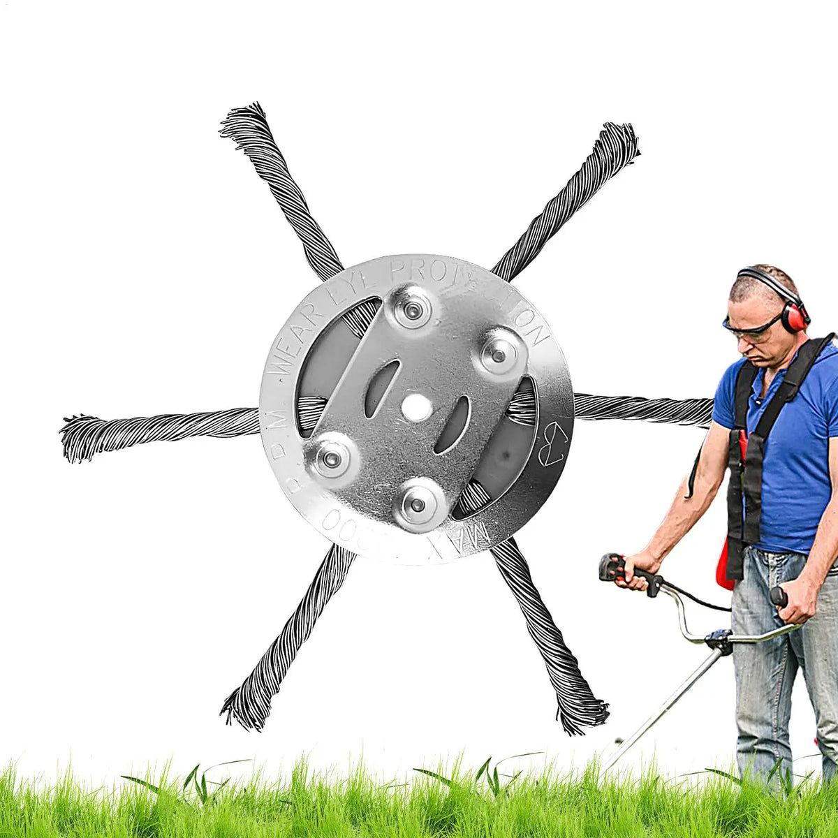 Steel Grass Trimmer Head – Universal Weed Cutter Replacement Trimmer Head Babs