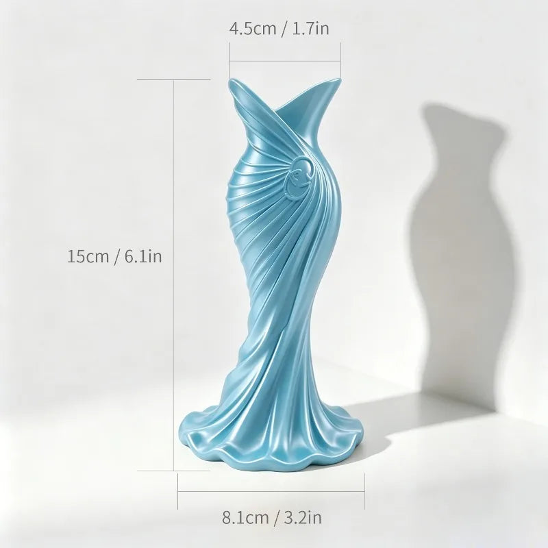 3D Printed Dress-Shaped Vase | Elegant Desktop Decor Figurine Decorative Vase Figurine Babs