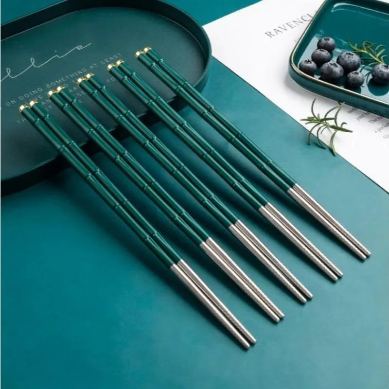 Reusable Non-Slip Stainless Steel Chopsticks for Sushi & Asian Food Reusable Chopsticks Babs