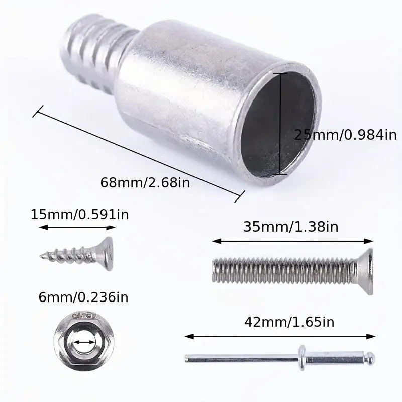 5-Pc Aluminum Threaded Broom & Mop Handle Extension Connectors Handle Extension Connector Babs 5pcs set