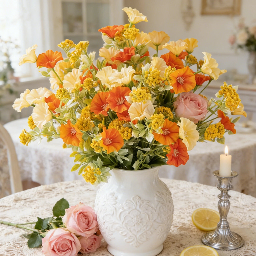 Silk Artificial Morning Glory Flowers – Wedding & Home Décor Artificial Flower Bouquet Babs