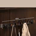 Modern Wood & Aluminum Wall Coat Rack – 6 Hooks Hallstand Wall Coat Rack Babs Style C-4