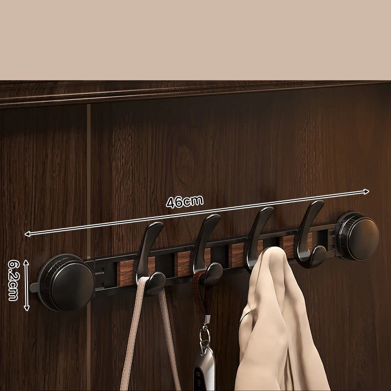 Modern Wood & Aluminum Wall Coat Rack – 6 Hooks Hallstand Wall Coat Rack Babs Style C-4