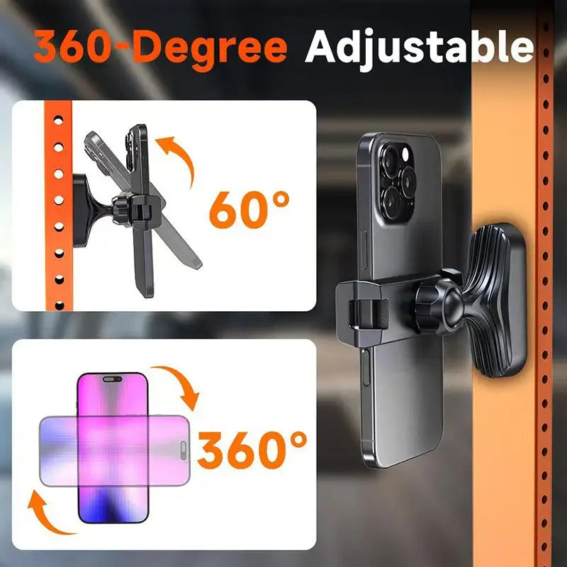 Magnetic Phone Holder 360° Rotation & Retractable Clamp Magnetic Phone Mount Babs