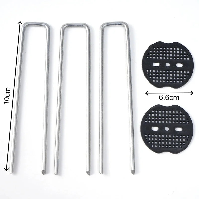 Thickened U-Shaped Tent Pegs & Ground Stakes with Washers Ground Stakes Babs