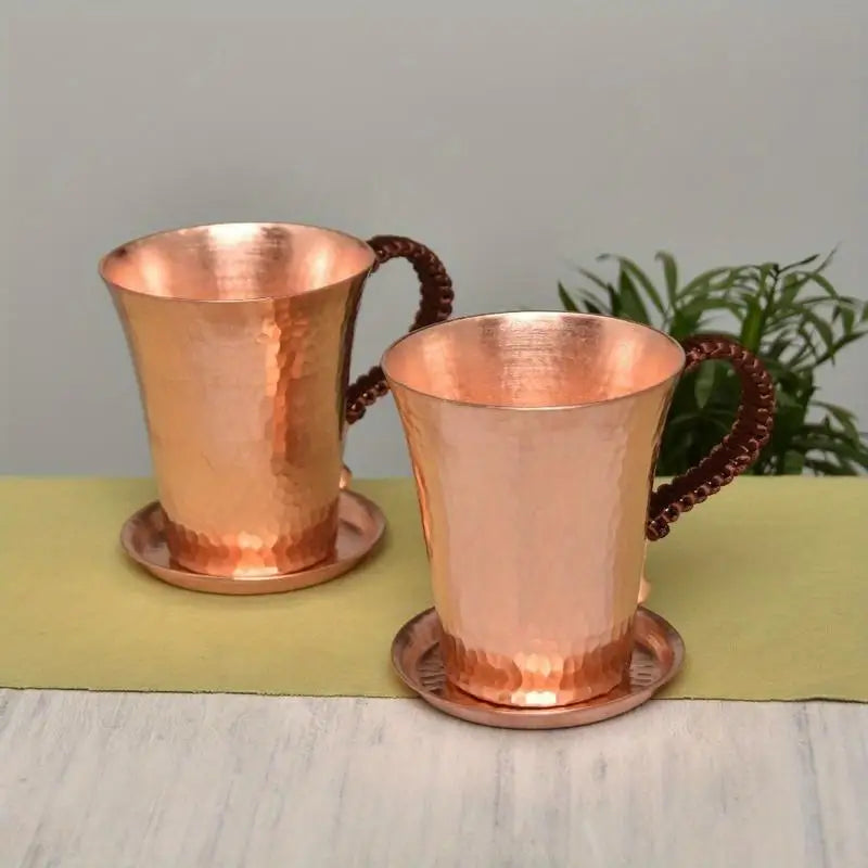 350ml Hammered Copper Moscow Mule Mug with Lid | Pure Copper Copper Cocktail Mug Babs